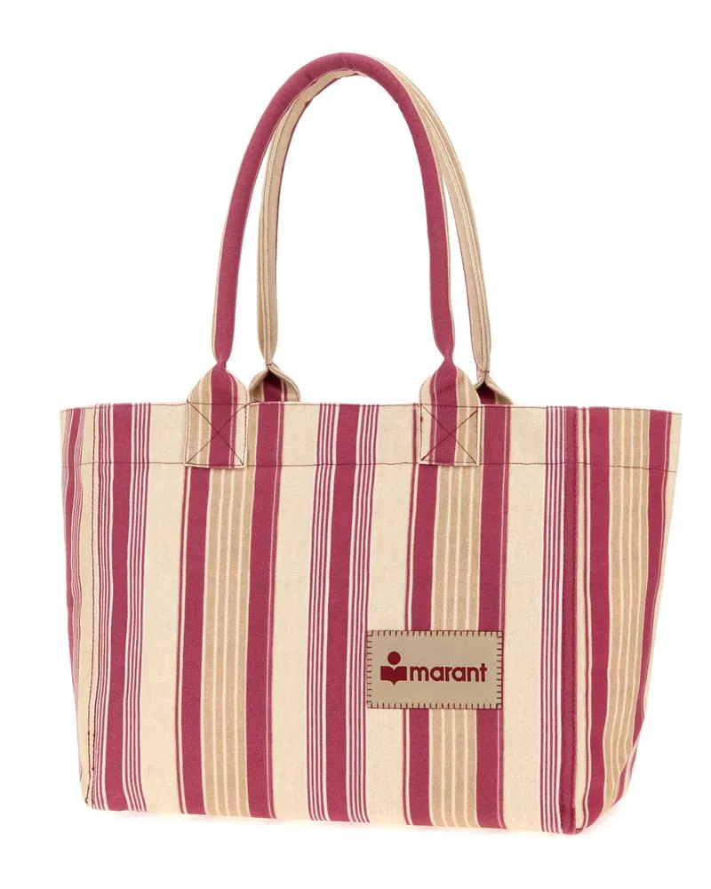 Isabel Marant Women's Printed Canvas Yenky Shopping Bag Red Exterior: Fabric Borse A Mano Red