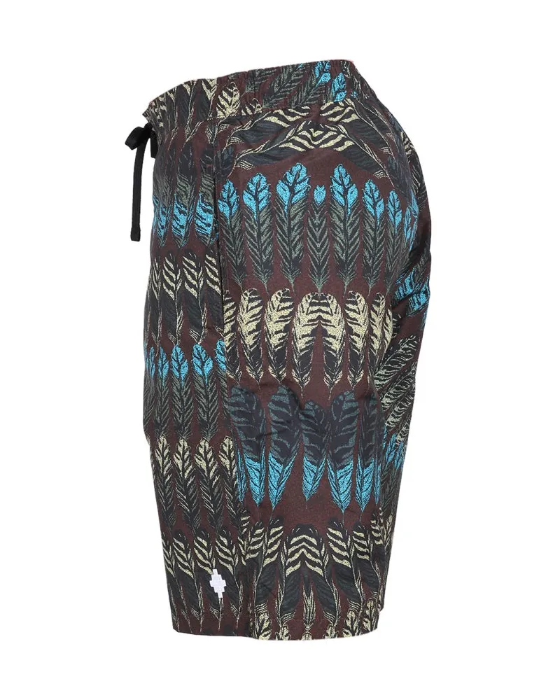 Marcelo Burlon | County of Milan Logo Print Swim Shorts — Brown Brown