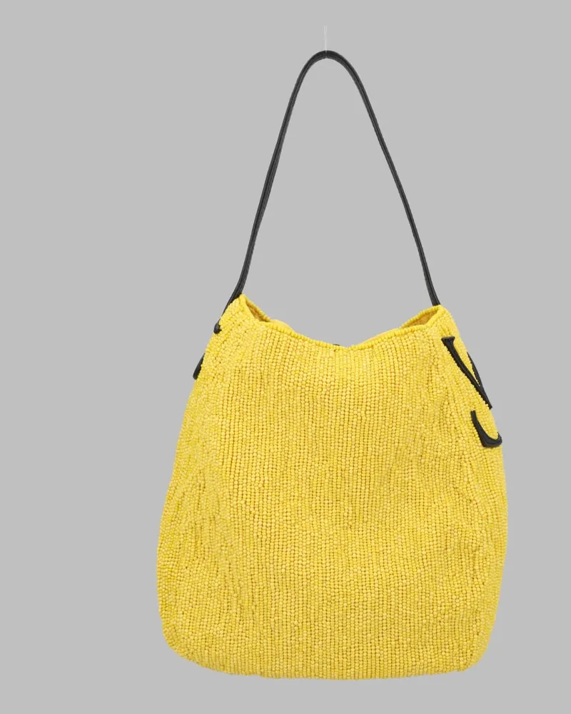 J.W.Anderson Women's Shoulder Bag Beaded Small Bulb Yellow Glass Yellow