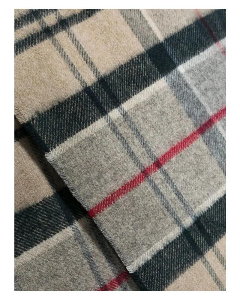 Barbour Men's Tartan Scarf Wool Blend Grey-Neutrals Acrylic Grey/neutrals Scarfs Beige