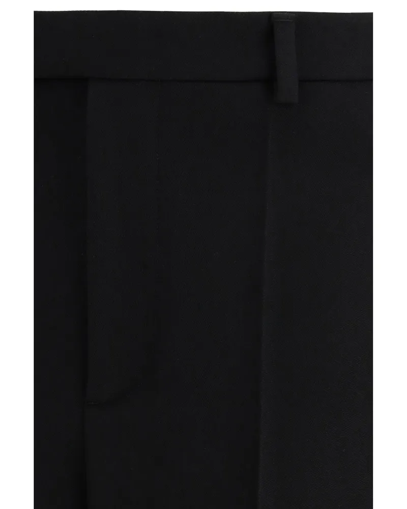 Valentino Garavani Men's Trousers Virgin Wool Black Fleece Black