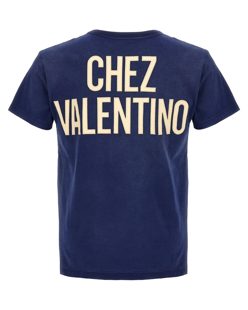 Valentino Garavani Logo-Embroidered Cotton Jersey T-shirt — Navy Navy
