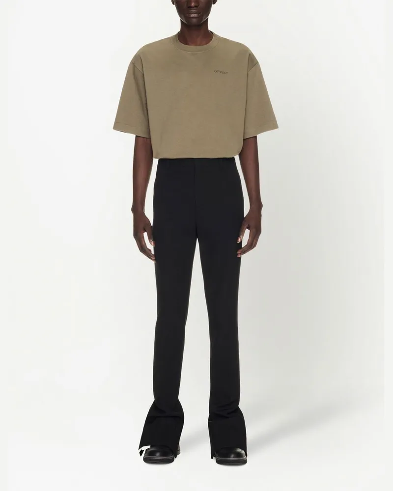 OFF-WHITE Wool Skinny Trousers — Black Black