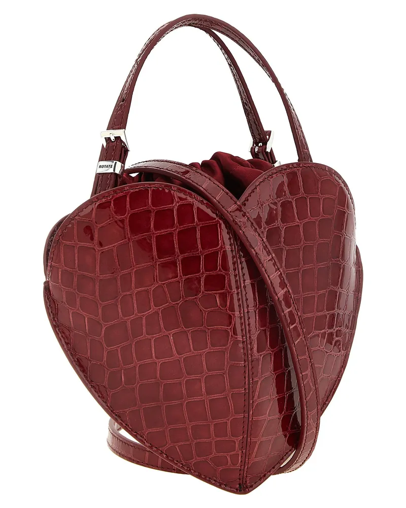ROTATE Birger Christensen The Heart Leather Top Handle Bag — Burgundy Burgundy