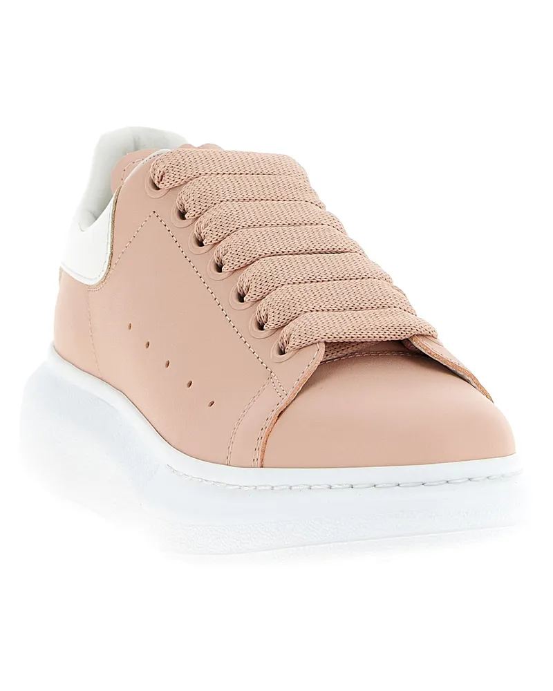Alexander McQueen Women's Multicolor Calfskin Chunky Sneakers Beige