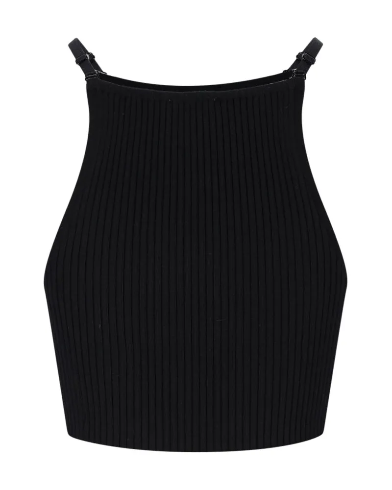Courrèges Women's Top Black Viscose Black