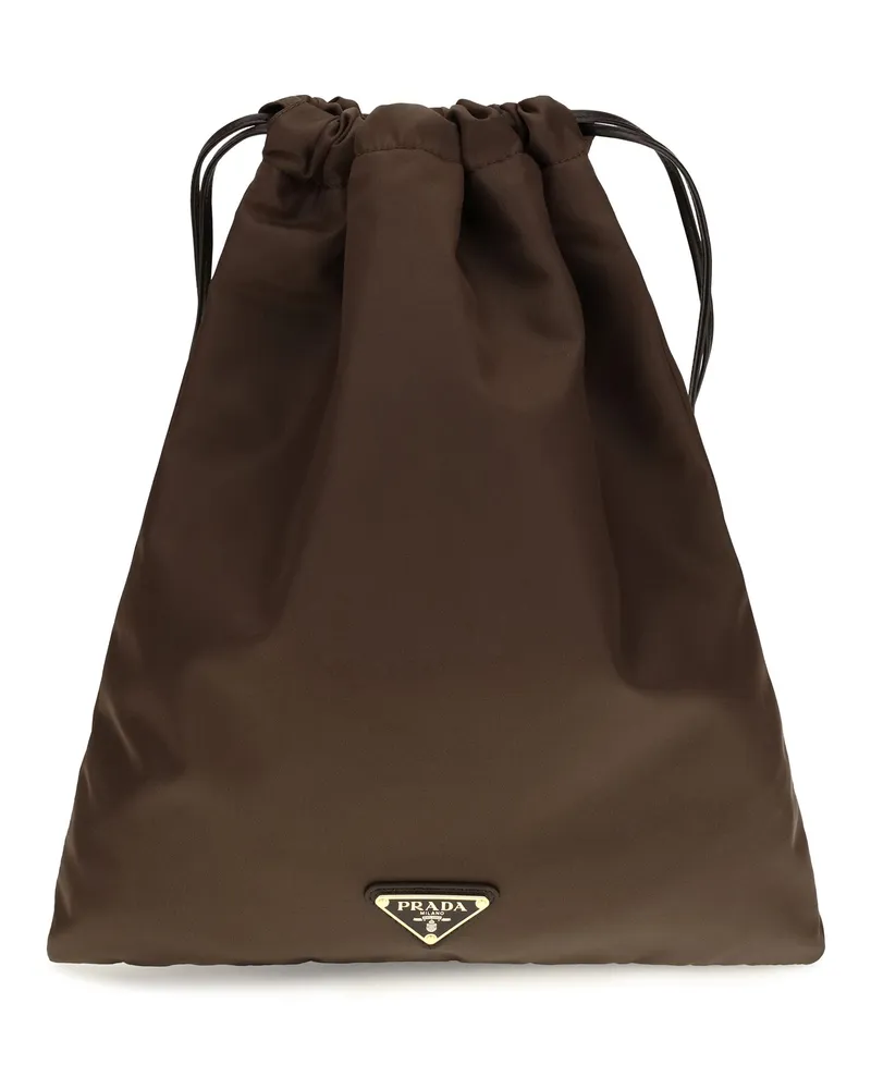Prada Women's Clutch Bag Wish Re-Nylon Bruciato Brown Polyamide Brown