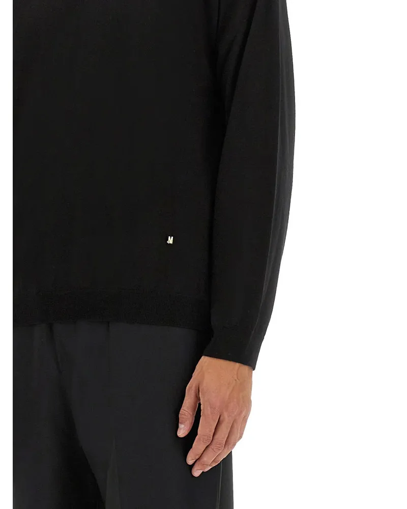 Moschino Virgin Wool & Silk Blend Sweater — Black Black