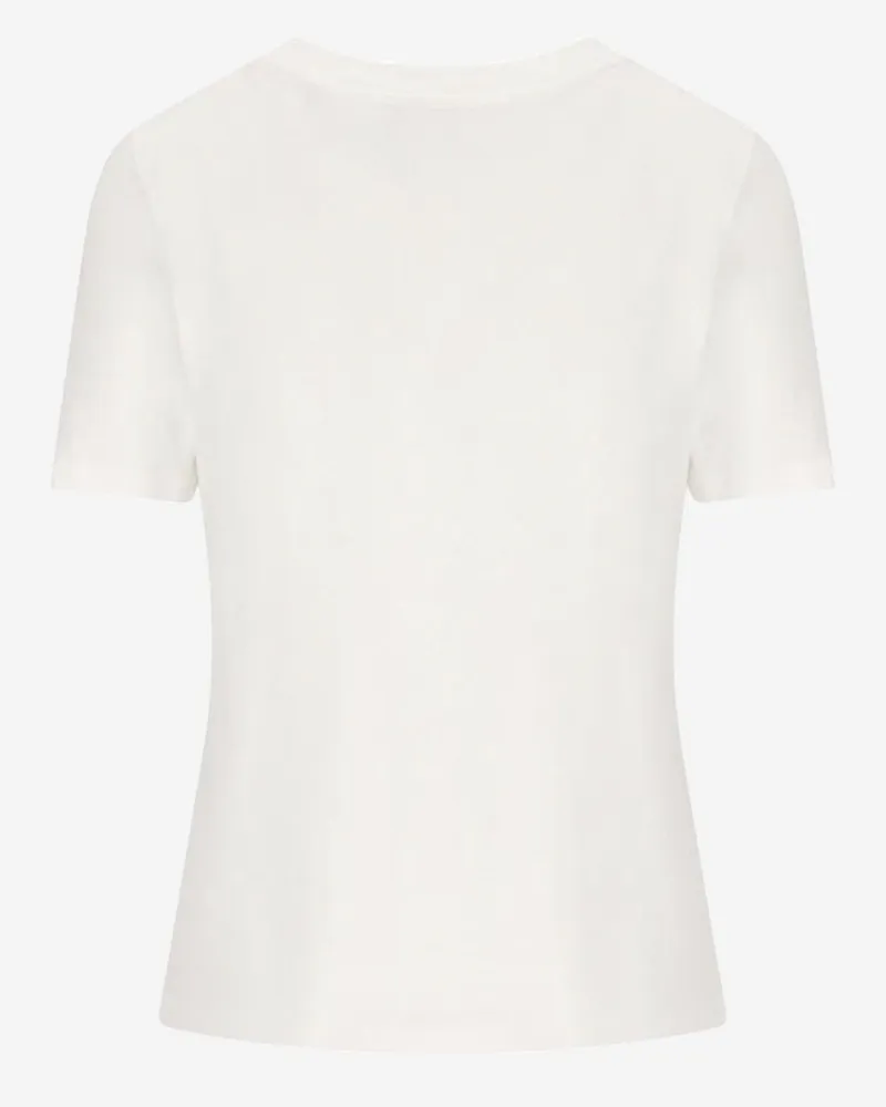 Chloé Women Cotton T-Shirt With Logo Print White Shell: T-Shirts & Jerseys White
