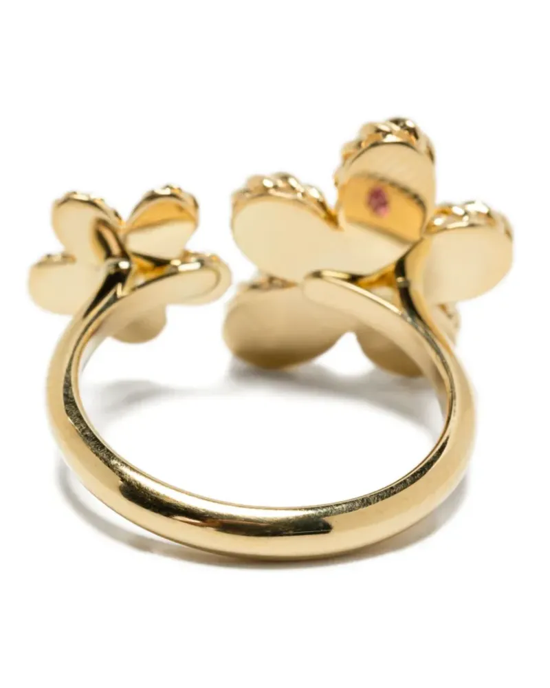 Roberto Coin Women's Yellow Gold Diamond Mother Of Pearl Flower Ring Aw25 W Gold
