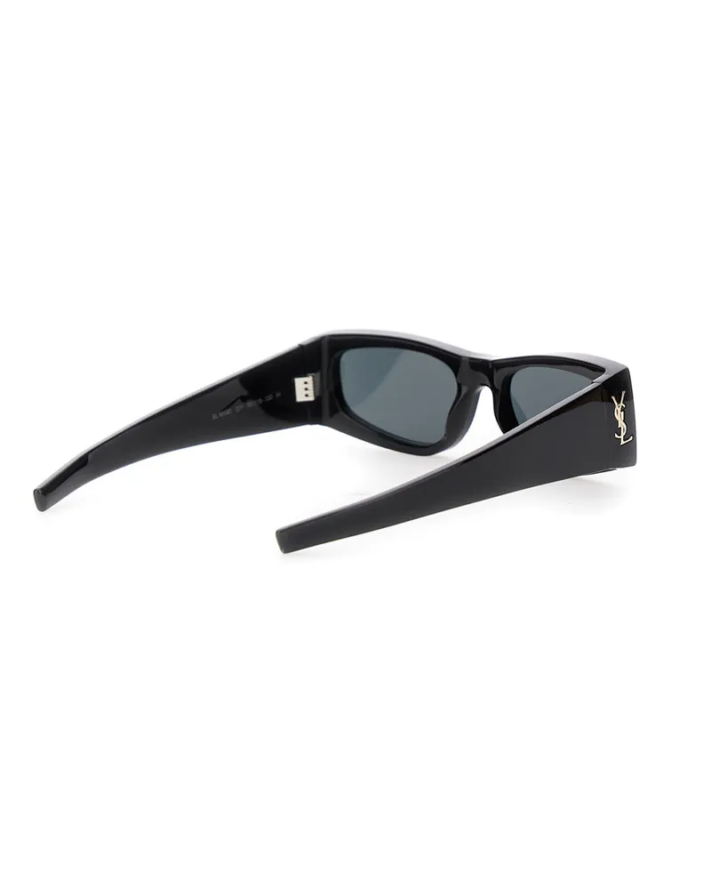 Saint Laurent 803745 Cassandre Logo Acetate Sunglasses — Black Black