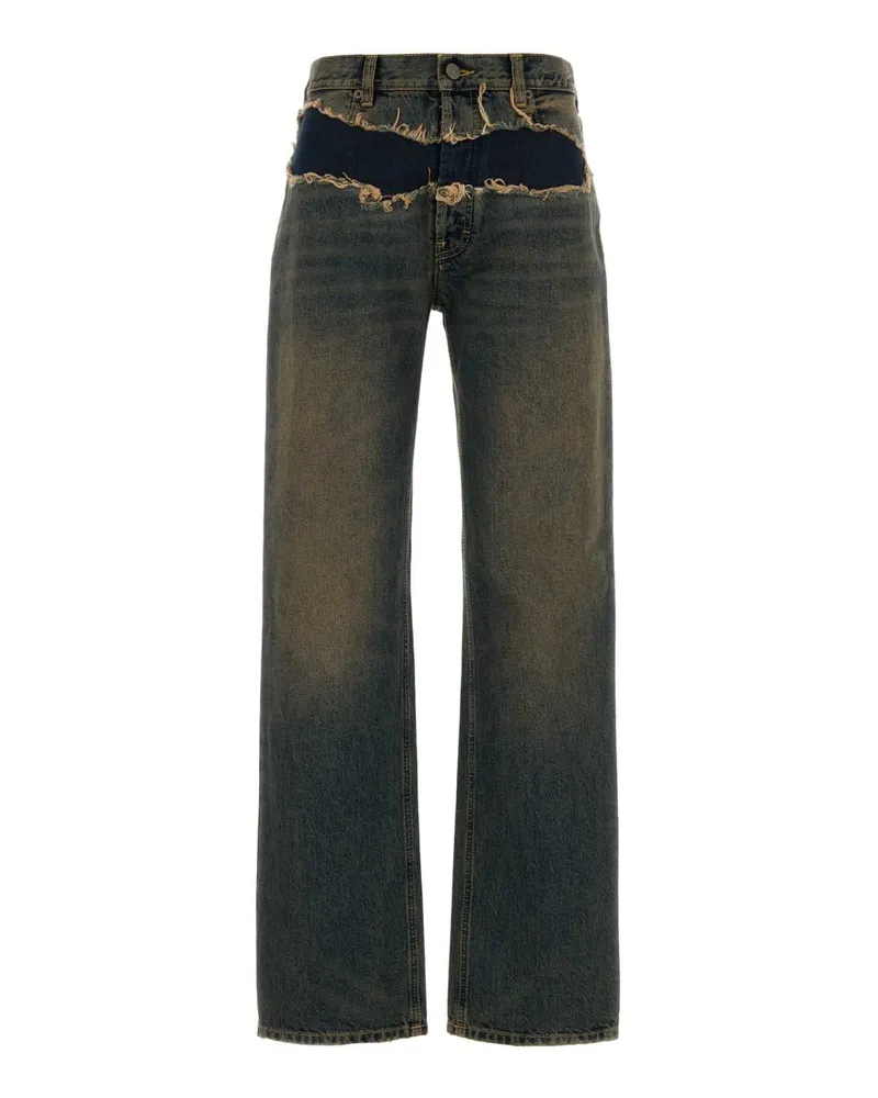 Maison Margiela Distressed Cotton Jeans — Blue Blue