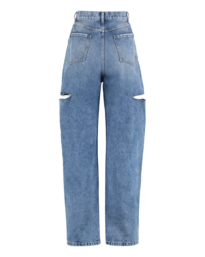 Maison Margiela Women's High-Waist Wide-Leg Jeans Denim Cotton Blue