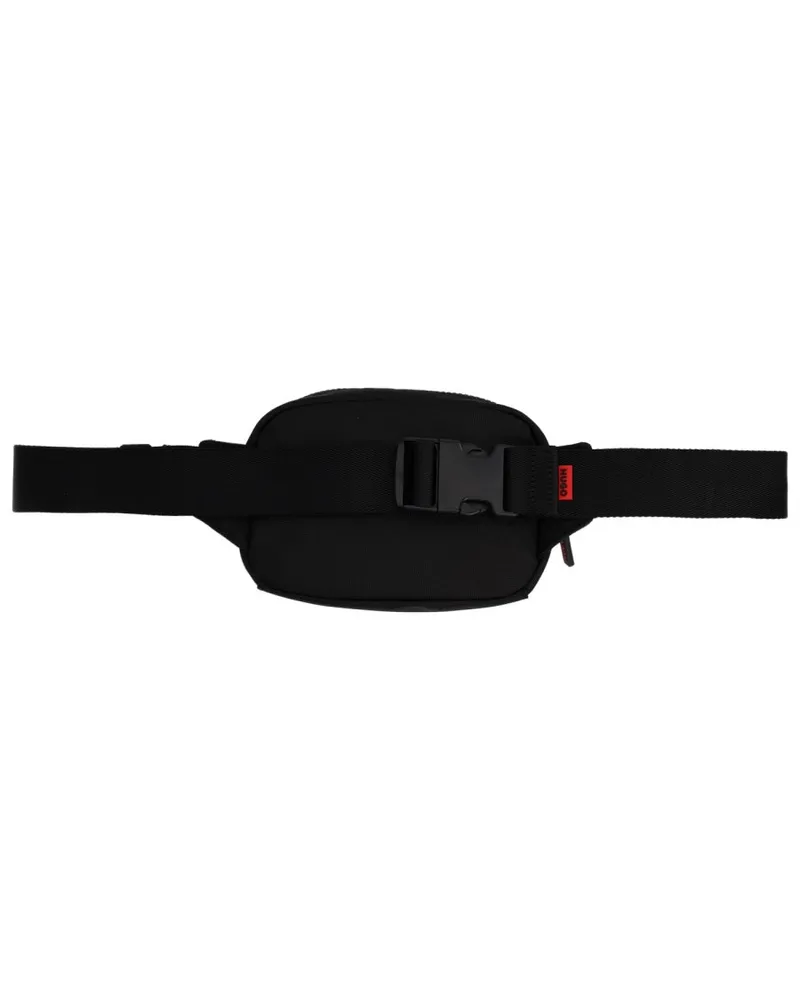 HUGO BOSS Men's Logo Pouch Black Recycled Polyester Belt Bags Black