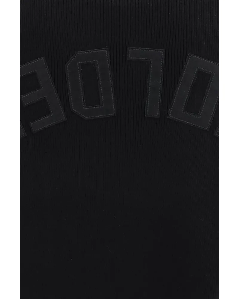 Golden Goose Ribbed Knit Cotton Sweater — Black 
