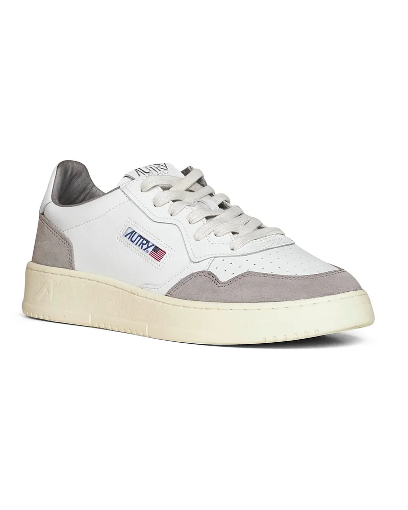 AUTRY Men's Sneakers Medalist Low White-Cement Leather Calf Trainers White
