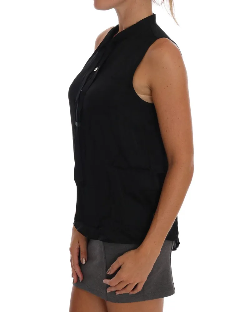Versace Jeans Women's Black Sleeveless Viscose Blouse Top Black