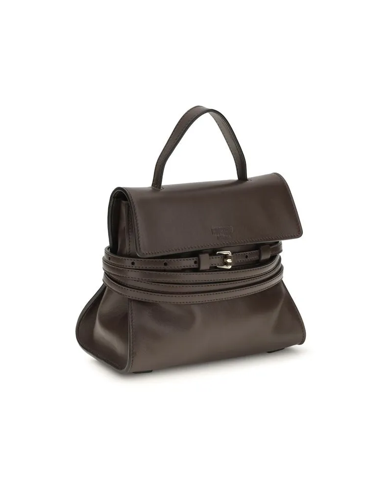 Moschino Women's Brown Goatskin Shoulder Bag Brown