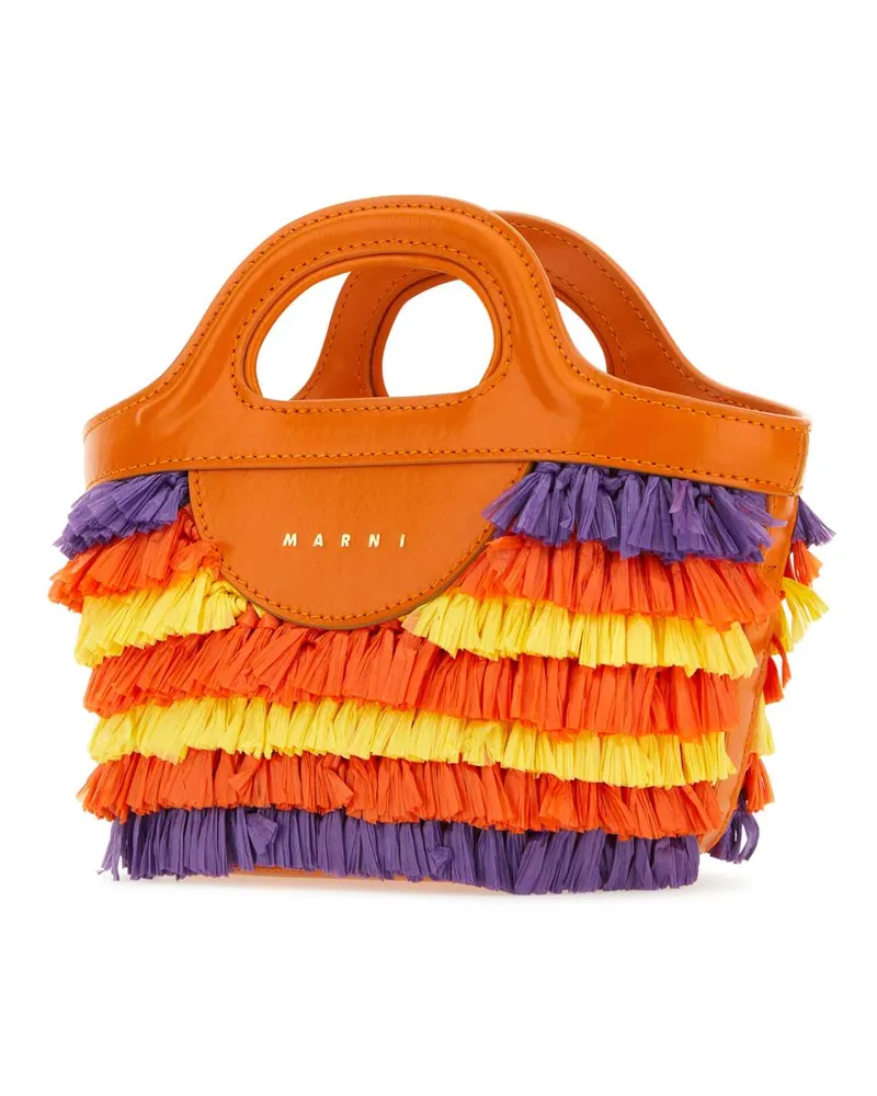 Marni Women's Multicolor Fabric Micro Tropicalia Summer Handbag Carrotyellowviolet Borse A Mano Bag Orange