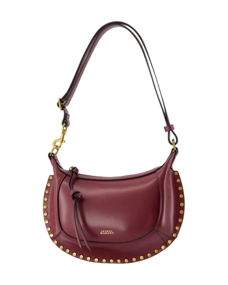 Isabel Marant Women's Oskan Moon Shoulder Bag -  Leather Burgundy Calfskin Shoulder-Hobo-Bags Burgundy