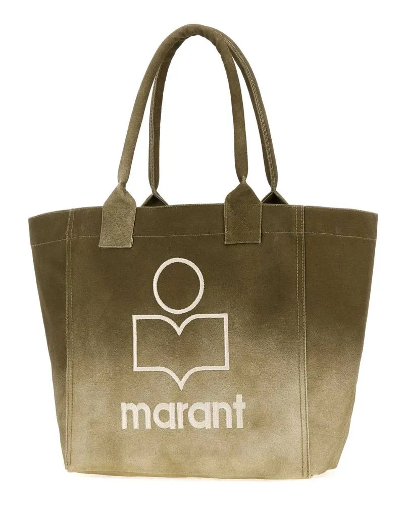 Isabel Marant Women's Khaki Canvas Small Yenky Shopping Bag Exterior: Cotton Borse A Mano Khaki