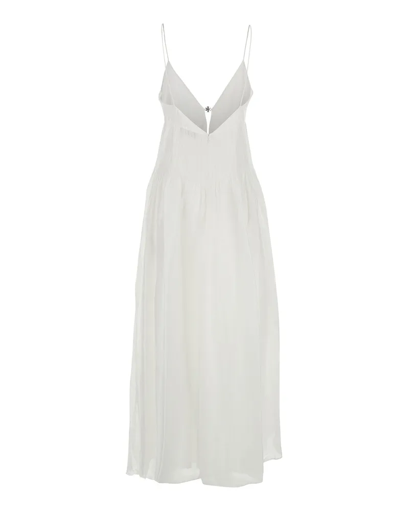 Tory Burch Women's Long Linen-Silk Dress White White