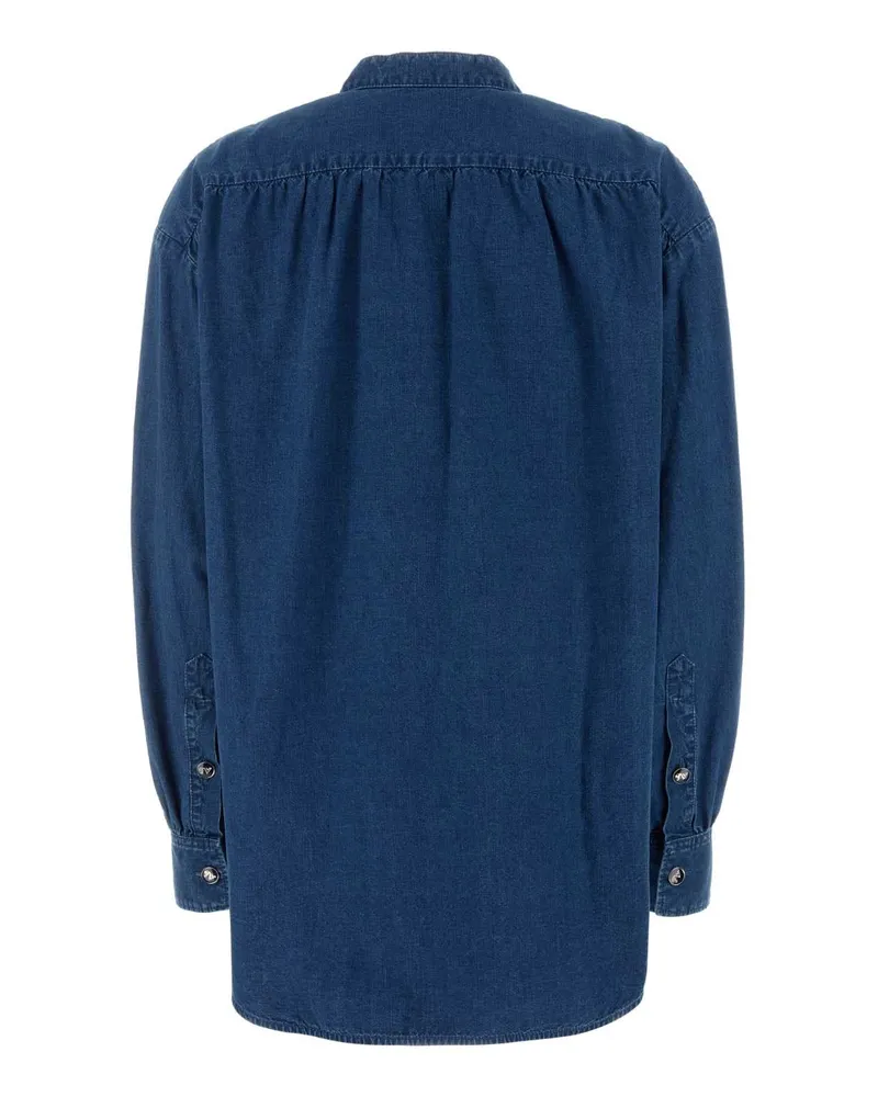 Valentino Garavani Women's Denim Blouse Mediumbluedenim Exterior: Cotton Maglie Sweater Blue
