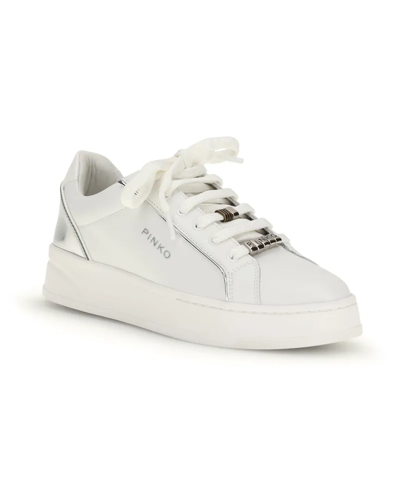 Pinko Women's Iris Sneakers Milk-Silver Milk/silver White