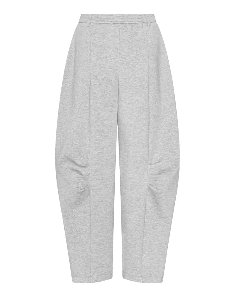 ROTATE Birger Christensen Women's Cargo Trousers Scuba Light Grey Melange Viscose Gray