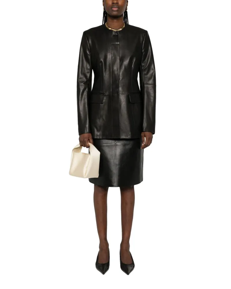 Totême Lamb Leather Jacket — Black Black