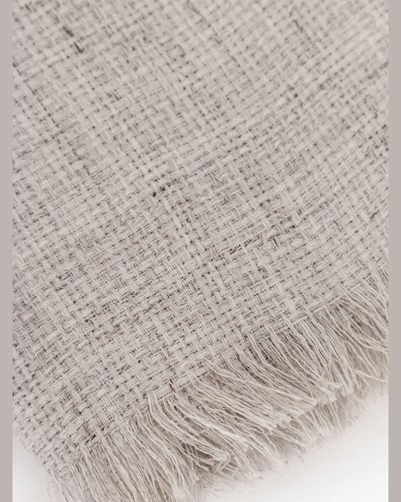 Brunello Cucinelli Men's Linen Scarf Grey Scarfs Gray