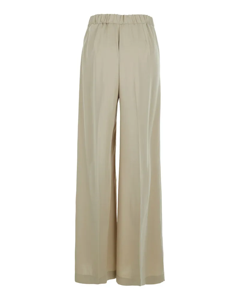 P.A.R.O.S.H. Women's Tech Fabric Pants Beige Polyester Trousers Beige