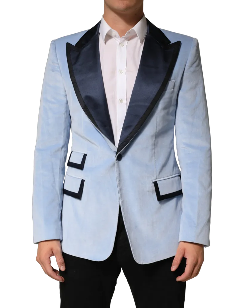 Dolce & Gabbana Cotton-Silk Velvet Blazer — Blue Blue