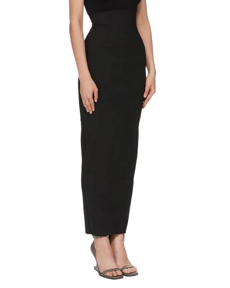 Rick Owens Women's Jupe Longue Dirt Pillar Noire Black Skirt Black