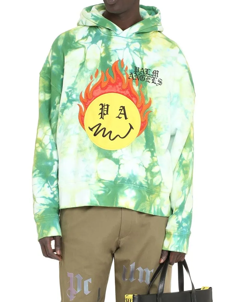 Palm Angels Men's Bicolor Cotton Sweatshirt Clothing Green