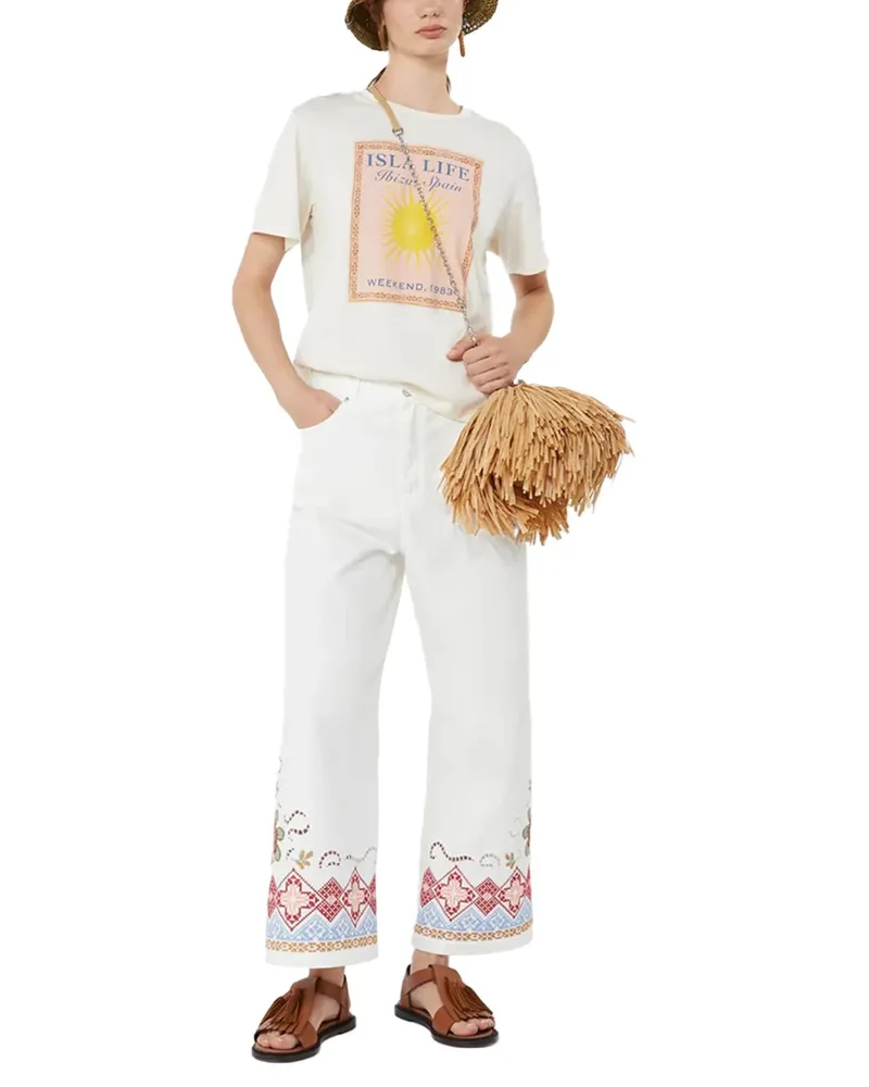 Weekend Max Mara Graphic-Print Cotton Jersey T-Shirt — White White