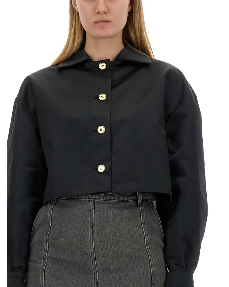 Patou Cropped Polyester Jacket — Black Black