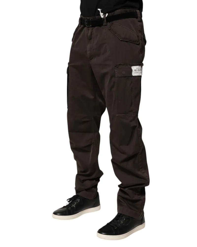 Dolce & Gabbana Men's Cotton Stretch Cargo Pants Brown Brown