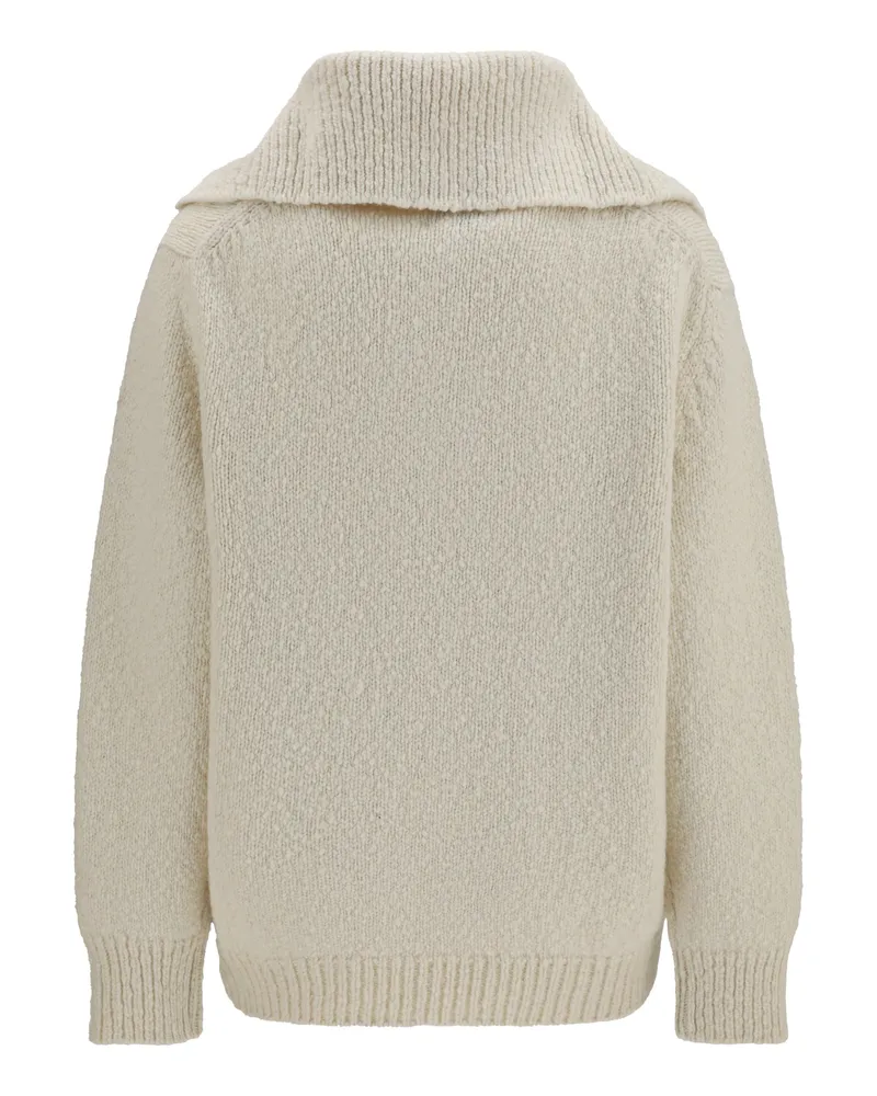 Malo Sailor Collar Cashmere-Wool Blend Sweater — Beige Beige