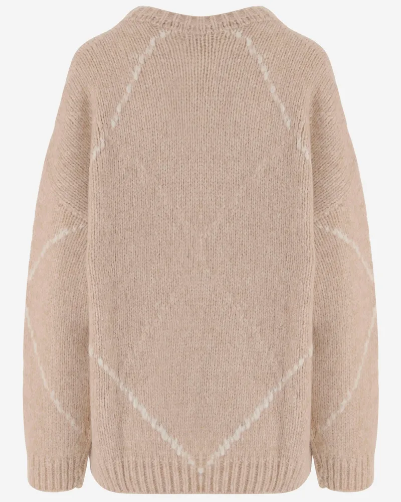 Bruno Manetti Women's Sweater Alpaca-Blend Beige Beige