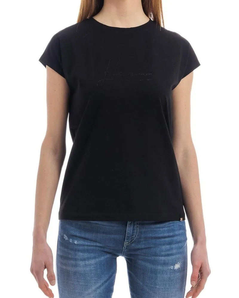 Herno Women's Black Cotton T-Shirt Black