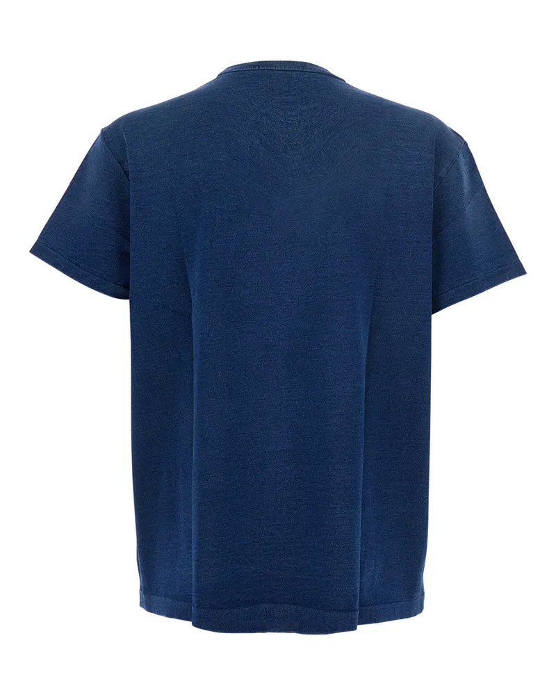 Ralph Lauren Men Crew Neck T-Shirt Blue Cotton T-Shirts And Polos Blue