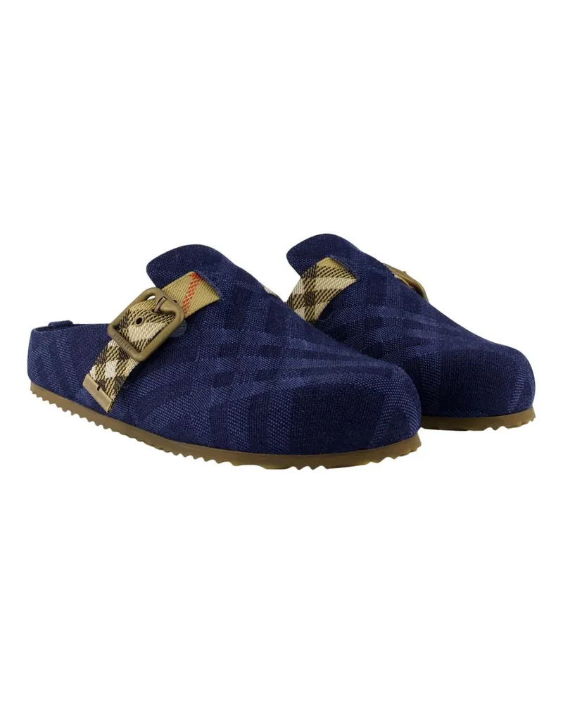 Burberry Women's Lf Urchin Mules -  Cotton Blue Shoes Flat-Shoes Navy