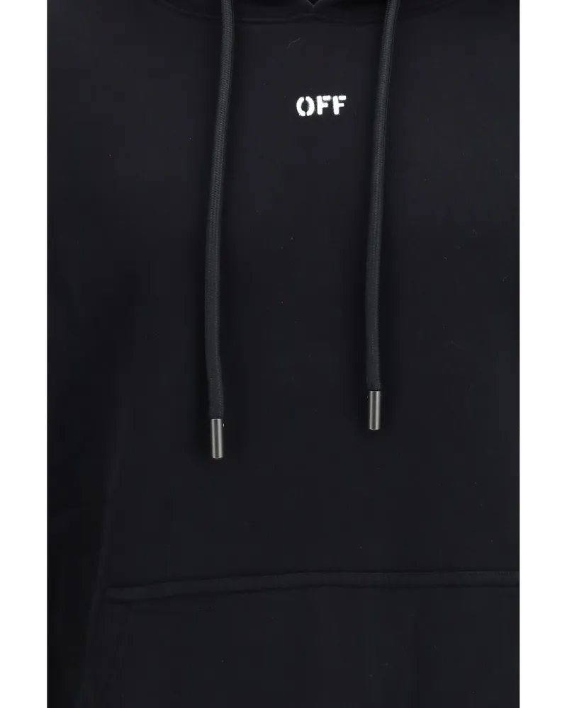 OFF-WHITE Men's Hoodie Chain Araldic Arrow Black Cotton Sweatshirts Sweater Black