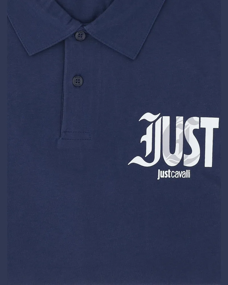 Just Cavalli Men's Polo Shirt Cotton Navy T-shirts And Polos Navy