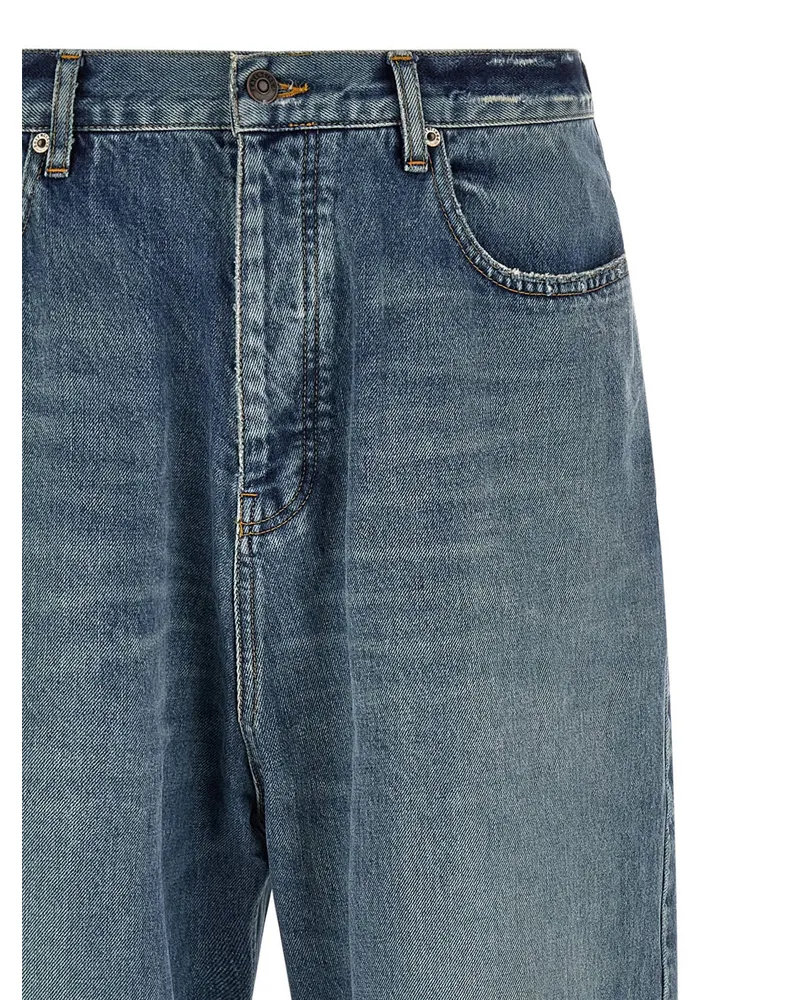 Balenciaga Distressed Baggy Denim Jeans — Blue Blue