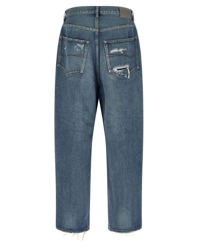 Balenciaga Distressed Baggy Denim Jeans — Blue Blue