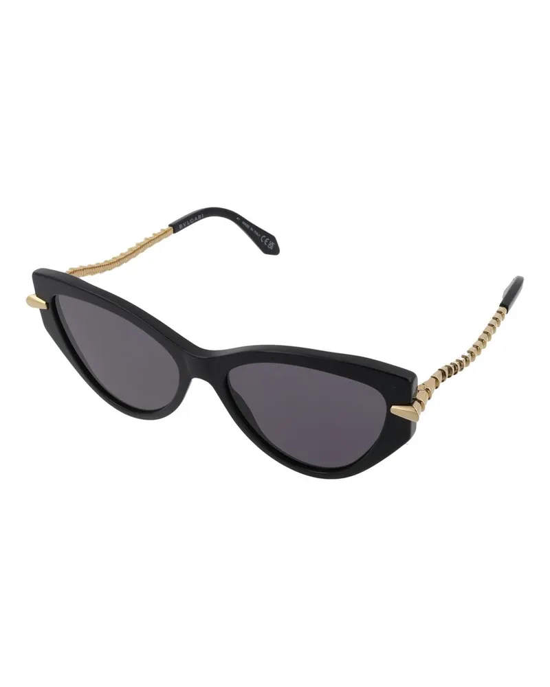 Bulgari BV40001I Cat-Eye Sunglasses — Black Black