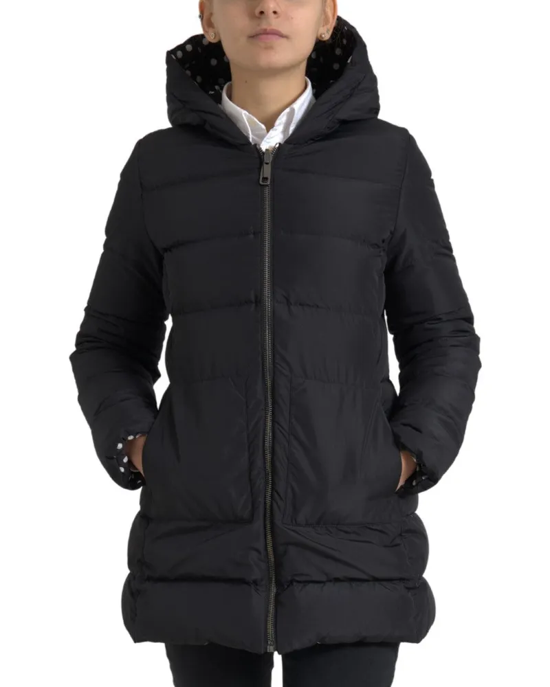 Dolce & Gabbana Women's Black Polyester Hooded Reversible Jacket Clothing Black
