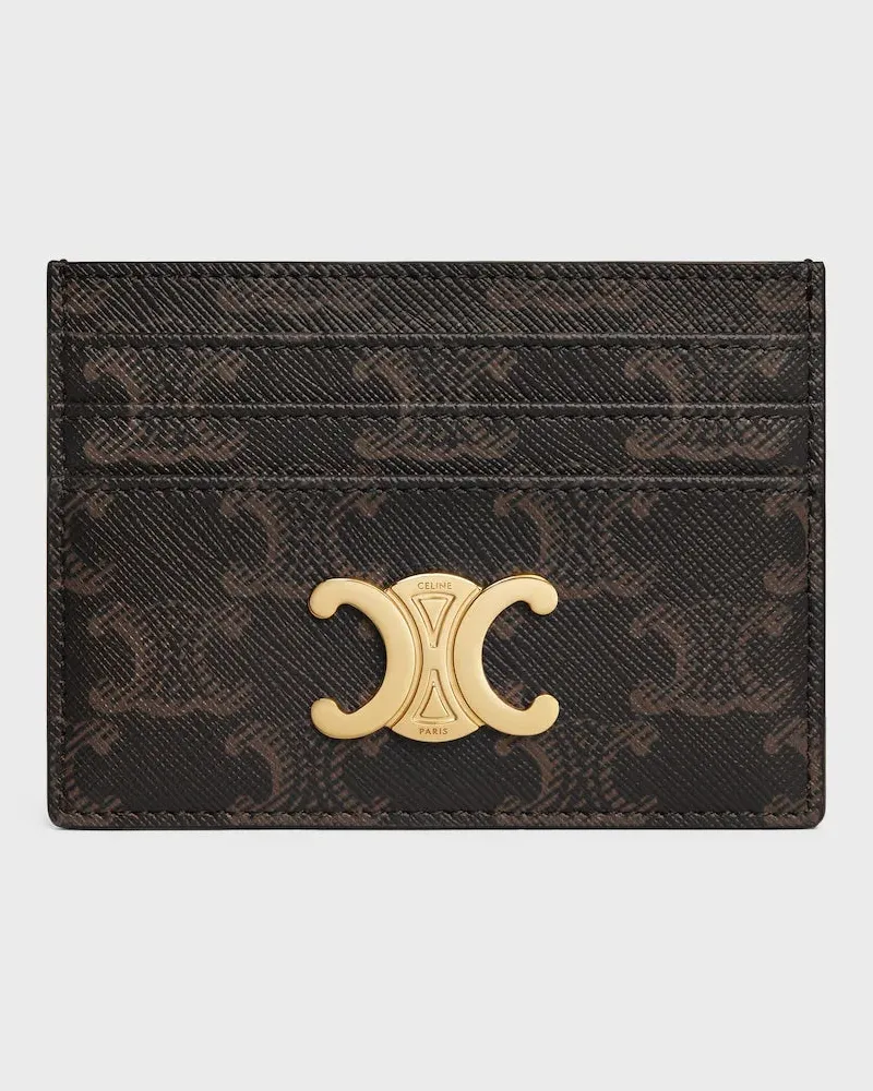 Celine Triomphe Card Case — Brown Brown